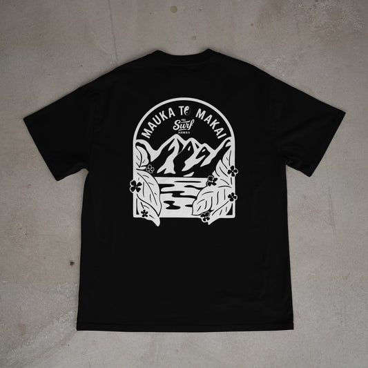 Mauka to Makai - White on Black